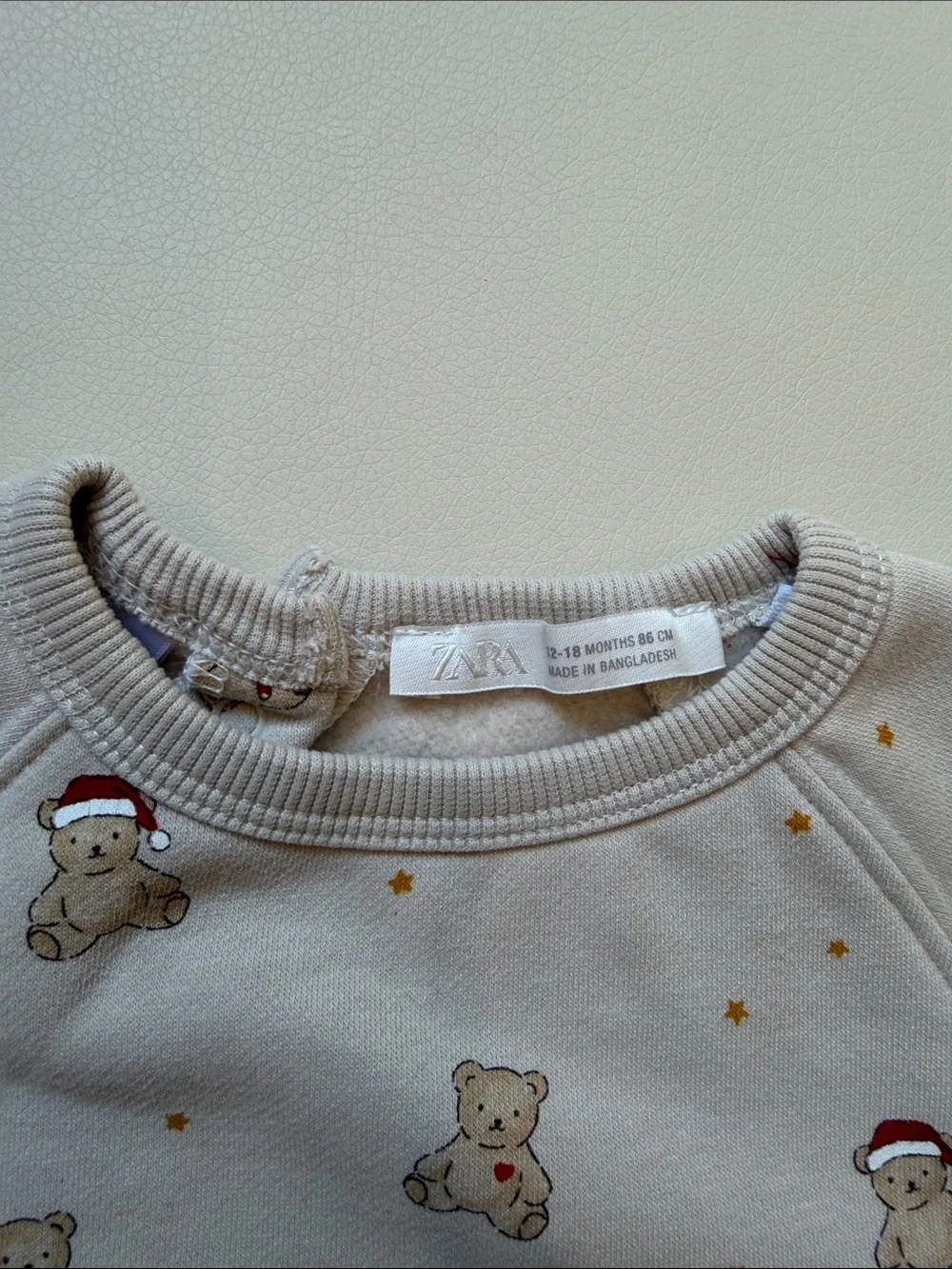 Zara Baby Holiday Santa Bear Sweatsuit Set 12-18 Months